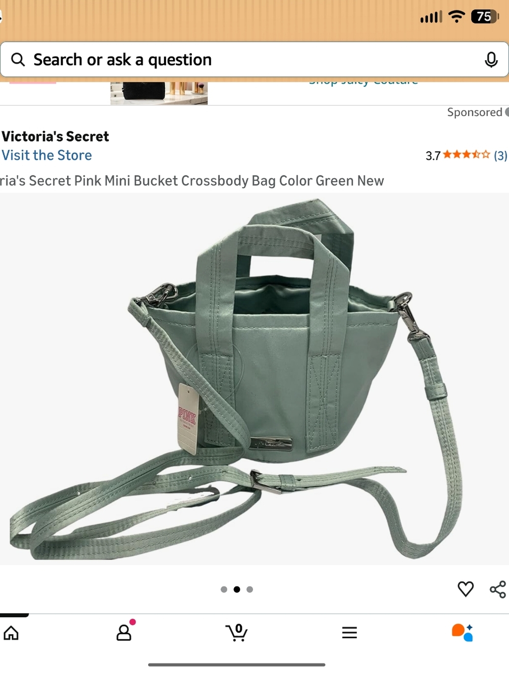 Victoria's Secret Mint Green Mini Bucket Crossbody Bag